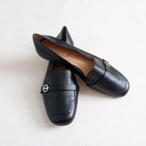 Antonio Melani black leather loafers